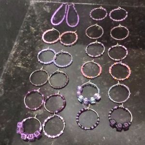 Earring Hoop's Sliver Small/Medium 12Ct. Purple
